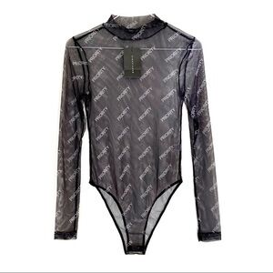 SIGNATURE8 High Value Mesh Mock Neck Bodysuit